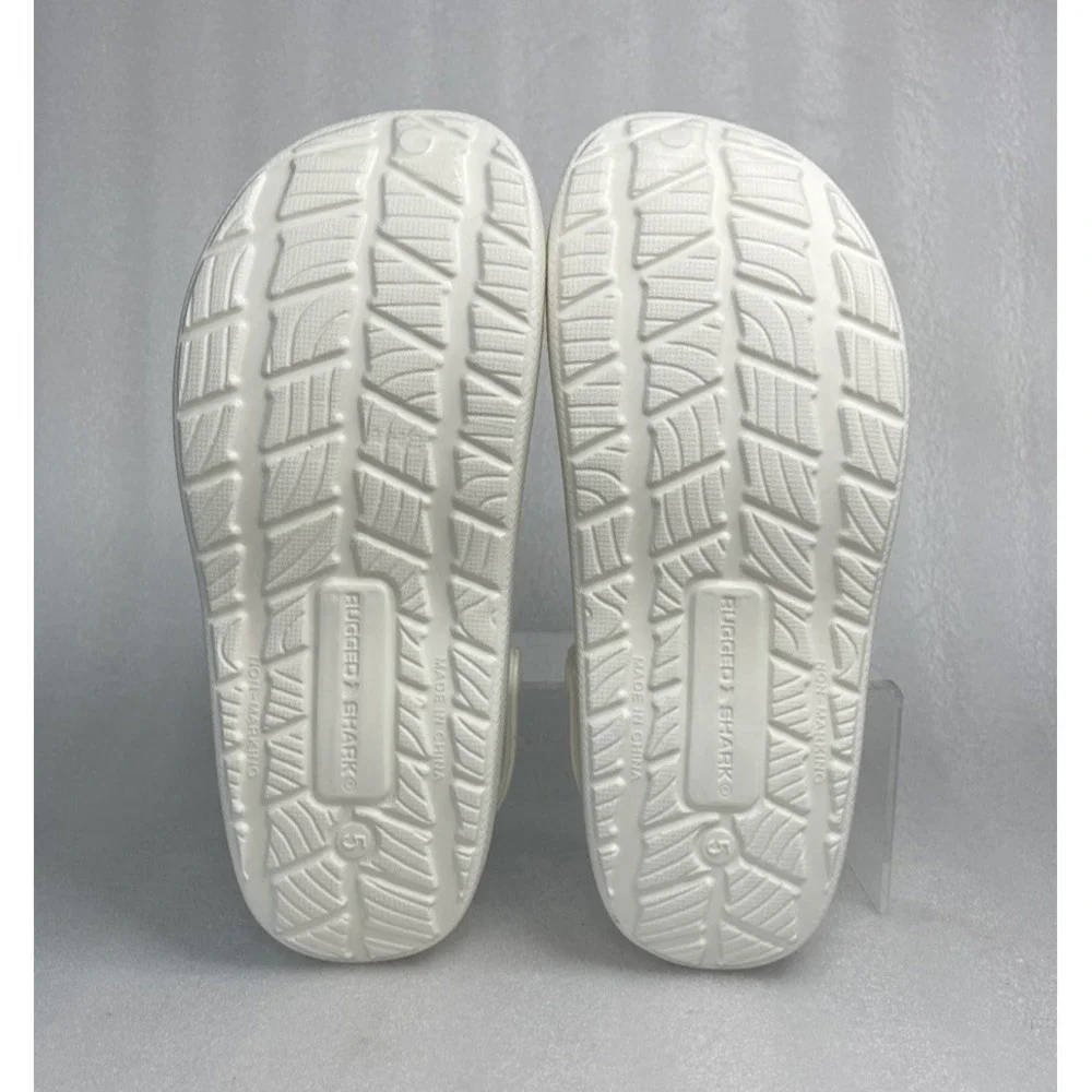 Rugged Shark Eva White Pearl Clogs Slip on Sandals Girls Size 5 NEW
